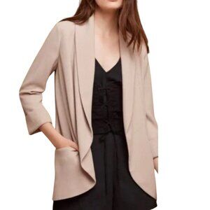 Wilfred Chevalier Open Front Long Sleeve Cuffed Casual Blazer Jacket Pink 00
